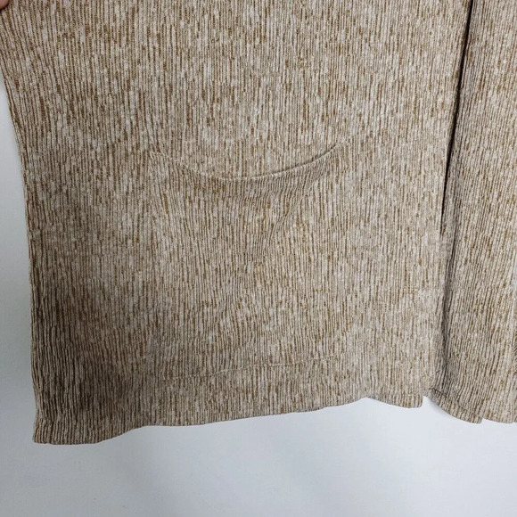 Pure Jill Linen Blend Cardigan Size M Tan Oversized Neutral Minimalist Lagenlook - Picture 7 of 9